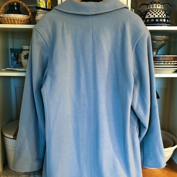 Women's Maxx Meren Wool Cashmere Pea Coat Sz 10 Light Blue Double Breasted Coat - Picture 3 of 6